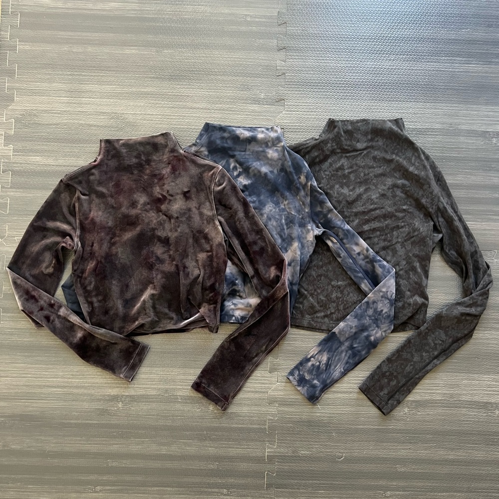 Lululemon All Aligned Mock Neck Long Sleeve Crop Top Bundle Size 4